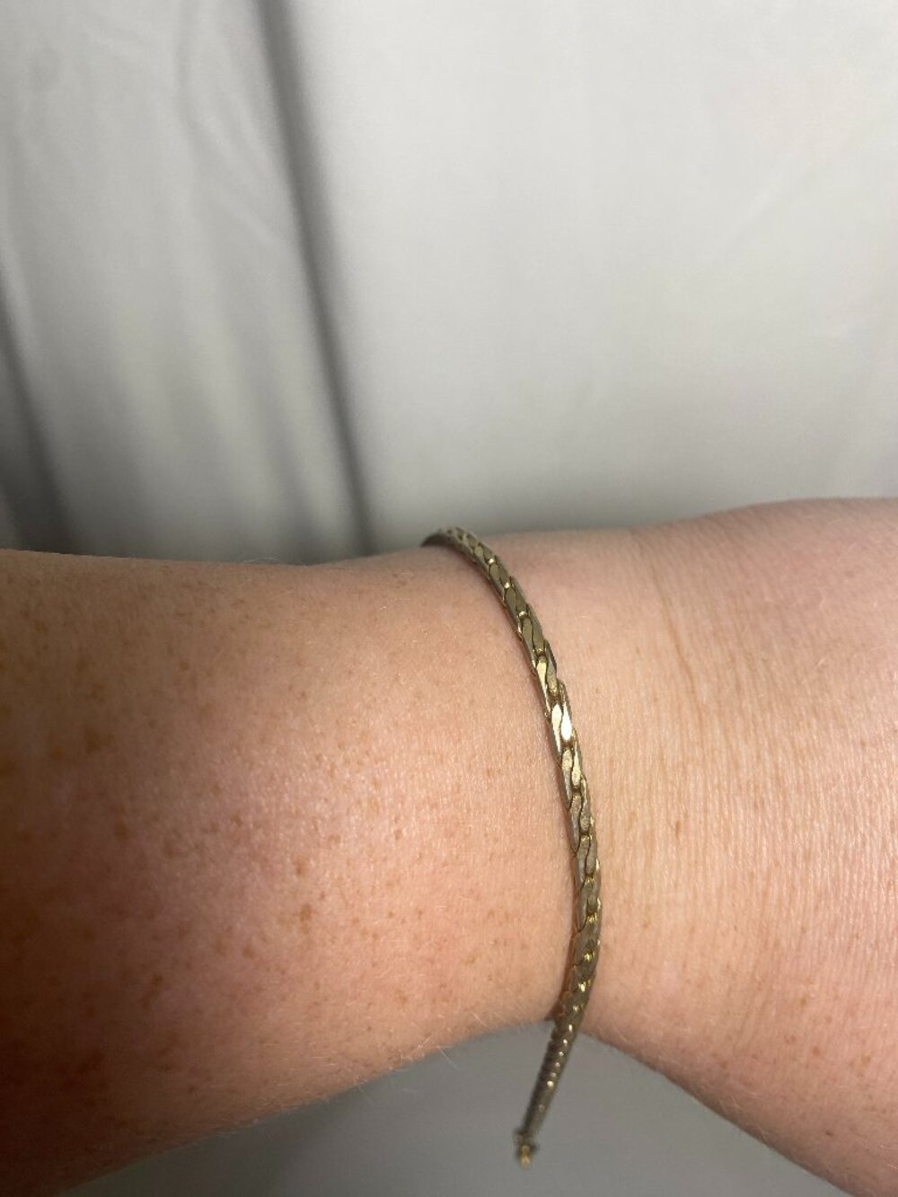 Vintage 14K Gold Filled Twisted Link Chain Bracelet 7.5" Lobster Clasp